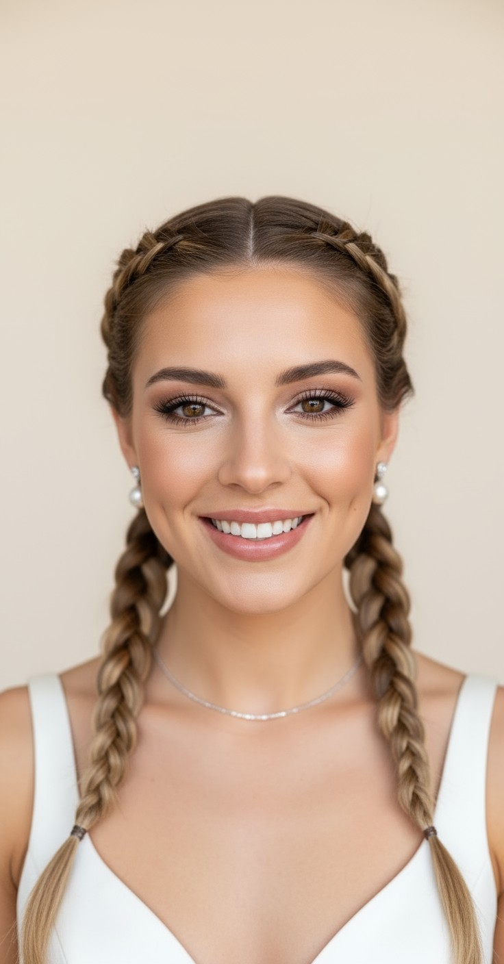 After Double French Braid